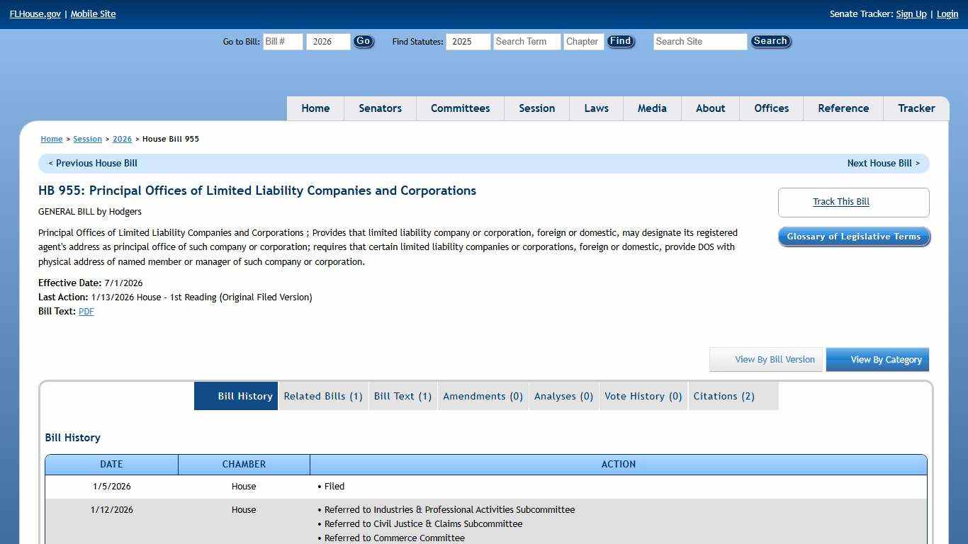 House Bill 955 (2026) - The Florida Senate